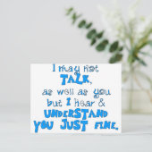 Hören und verstehen postkarte (Stehend Vorderseite)