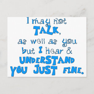 Hören und verstehen postkarte