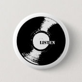 Hören Vinylknopf Button (Vorderseite)