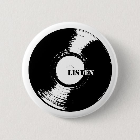 Hören Vinylknopf Button (Vorderseite)