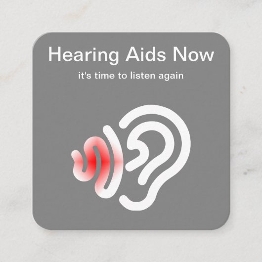 Hörgerät-Mitte und Audiologie Quadratische Visitenkarte (Vorderseite)