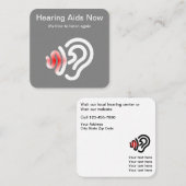 Hörgerät-Mitte und Audiologie Quadratische Visitenkarte (Vorne/Hinten)