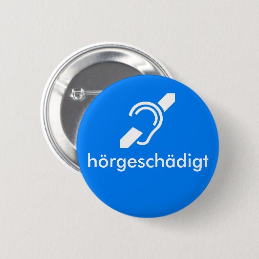 hörgeschädigt Deutscher - Anhörung - gehindert Button (Vorne & Hinten)