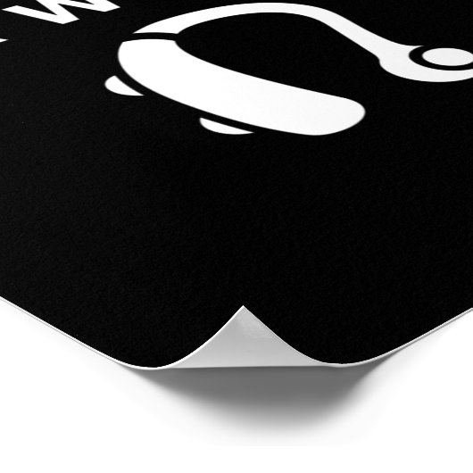 Hörhart, ich trage eine Drahthörhilfe Poster (Ecke)