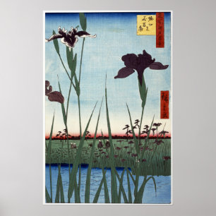 Horikiri Iris Garden 1857 Japanischer Holzschnitt Poster
