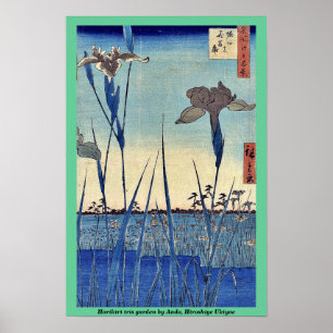Horikiri iris garden by Ando, Hiroshige Ukiyoe Poster
