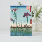 Horikiri Iris Garden von Utagawa Hiroshige Dankeskarte (Stehend Vorderseite)