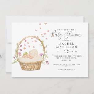 Horisonale Osterwasserfarbe Babydusche Einladung