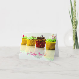Horiz. - "Happy Easter" Cupcakes Feiertagskarte