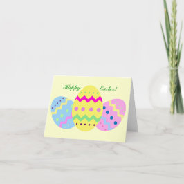 Horiz. - "Happy Oaster" - farbenfrohe Eier Feiertagskarte