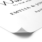 Horizental Minimalistisch Elegante Script Wedding  Poster (Ecke)