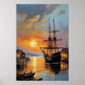 Horizon-Anruf, Schiff Verlassend Hafen Poster (Vorne)