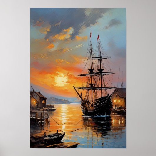 Horizon-Anruf, Schiff Verlassend Hafen Poster (Vorne)