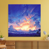 Horizon Glow - Illustration Style Atmospheric Art Leinwanddruck (Insitu (Wohnzimmer))