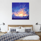 Horizon Glow - Illustration Style Atmospheric Art Leinwanddruck (Insitu (Schlafzimmer))