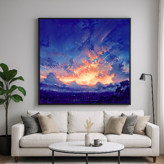 Horizon Glow - Illustration Style Atmospheric Art Poster