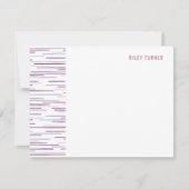 Horizon Lines Stationery Note Card - Fuchsia Save The Date (Vorderseite)