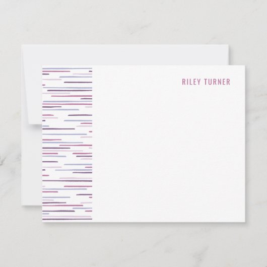 Horizon Lines Stationery Note Card - Fuchsia Save The Date (Vorderseite)
