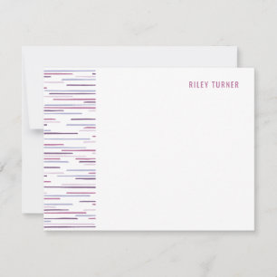 Horizon Lines Stationery Note Card - Fuchsia Save The Date