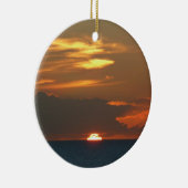 Horizon Sunset farbenfrohe Seascape-Fotografie Keramik Ornament (Rechts)