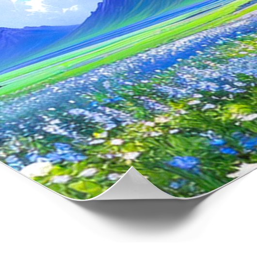 Horizont Blau und Weiß Poster (Ecke)