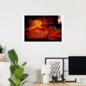 Horizontal Abstrakte Quadrate Art Print Poster (Heimbüro)