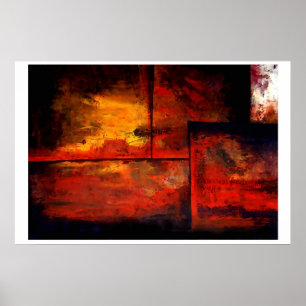 Horizontal Abstrakte Quadrate Art Print Poster