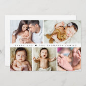 Horizontal Baby Girl Foto Collage Dusche Dankeskarte (Vorne/Hinten)