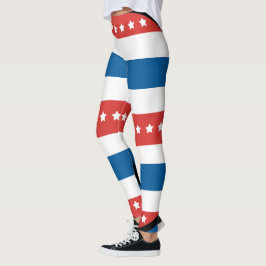 Horizontal Bands Patriotic 4. Juli Leggings