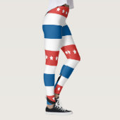 Horizontal Bands Patriotic 4. Juli Leggings (Rechts)