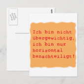 horizontal benachtei postkarte (Vorne/Hinten)