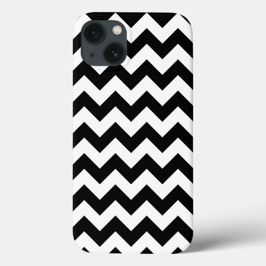 Horizontal Black und White Zigzag Case-Mate iPhone Hülle (Rückseite)