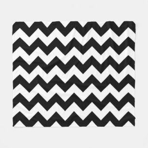 Horizontal Black und White Zigzag Fleecedecke