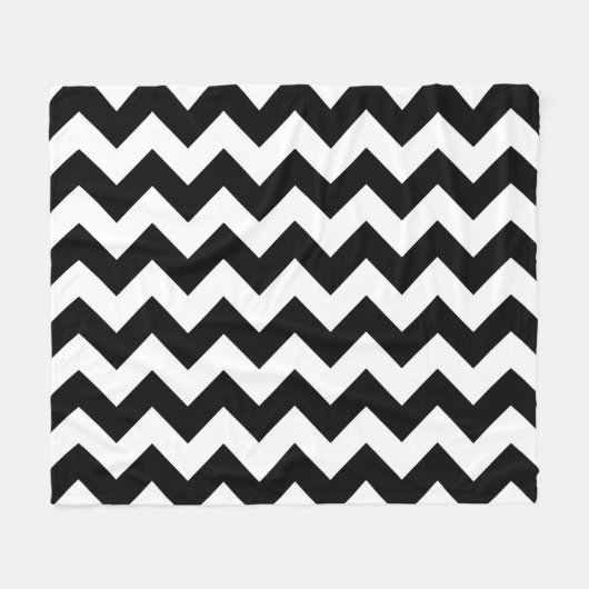 Horizontal Black und White Zigzag Fleecedecke (Vorderseite (Horizontal))