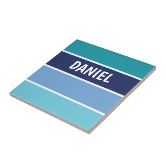 Horizontal blau gestreift fliese (Seite)