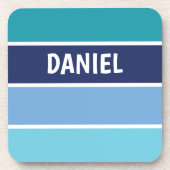 Horizontal blau gestreift getränkeuntersetzer (Vorderseite)