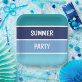 Horizontal blau gestreift pappteller (Party)