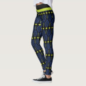 🎾 Horizontal blau, grün, schwarz Tennis 🎾 Leggings (Links)