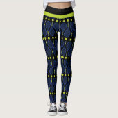 🎾 Horizontal blau, grün, schwarz Tennis 🎾 Leggings (Vorderseite)