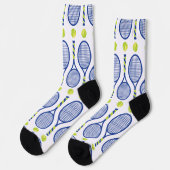 🎾 Horizontal blaue, grüne, weiße Tennis-🎾 Socken (Linkes Detail)