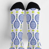 🎾 Horizontal blaue, grüne, weiße Tennis-🎾 Socken (Oben)