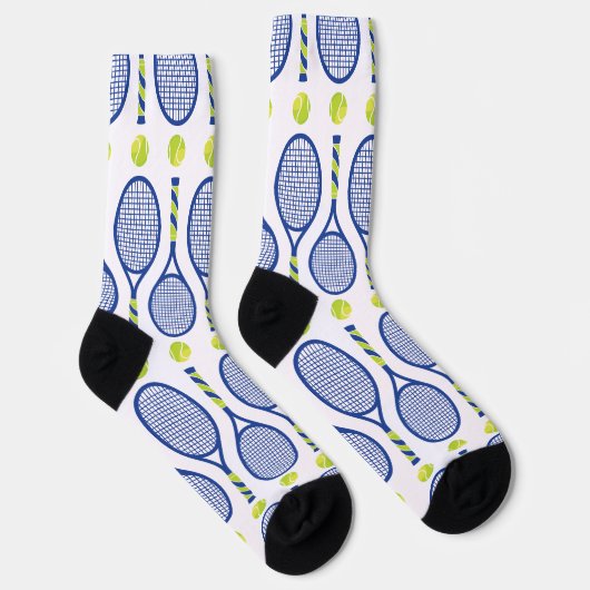🎾 Horizontal blaue, grüne, weiße Tennis-🎾 Socken (Rechts)