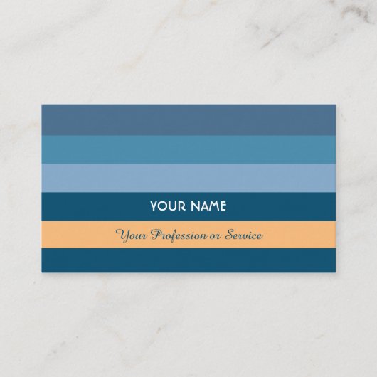 Horizontal blaue Streifen mit orange Visitenkarte (Vorderseite)
