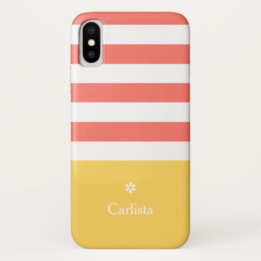 Horizontal breite Streifen Gelb Name Daisy Case-Mate iPhone Hülle (Rückseite)