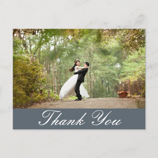 Horizontal Custom Wedding Foto Vielen Dank Postkarte (Vorderseite)