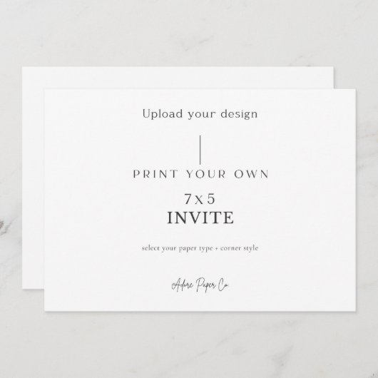 Horizontal Einladung: Eigene laden Einladung (Vorne/Hinten)