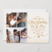 Horizontal First Christmas 6 Photo Layout Feiertagskarte (Vorderseite)