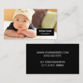 Horizontal Foto Baby Fotograf Moderner Minimal Visitenkarte (Vorne/Hinten)