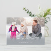 Horizontal Foto Frohe Weihnachten Modernes Grau (Stehend Vorderseite)