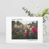 Horizontal Foto Weihnachten Grün kariert Happy (Stehend Vorderseite)